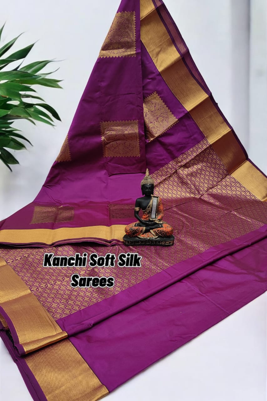 Magenta kanchi soft silk sarees