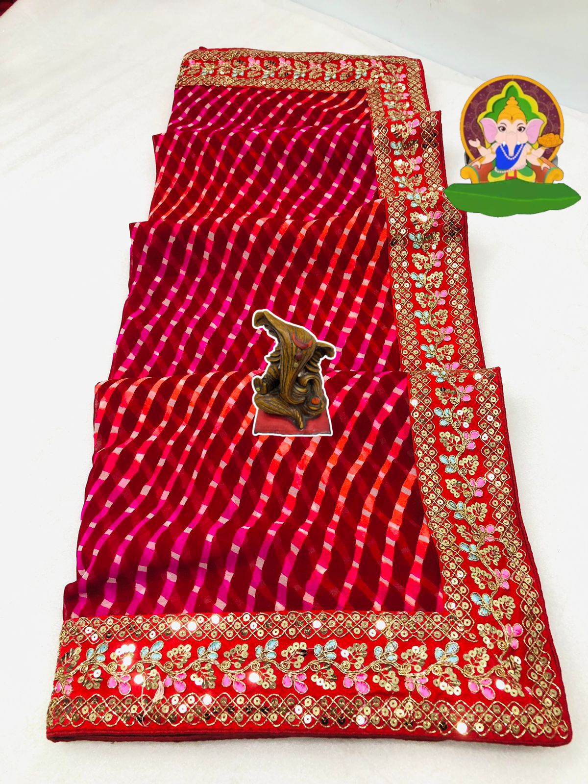 Weightless leheriya georgette sarees