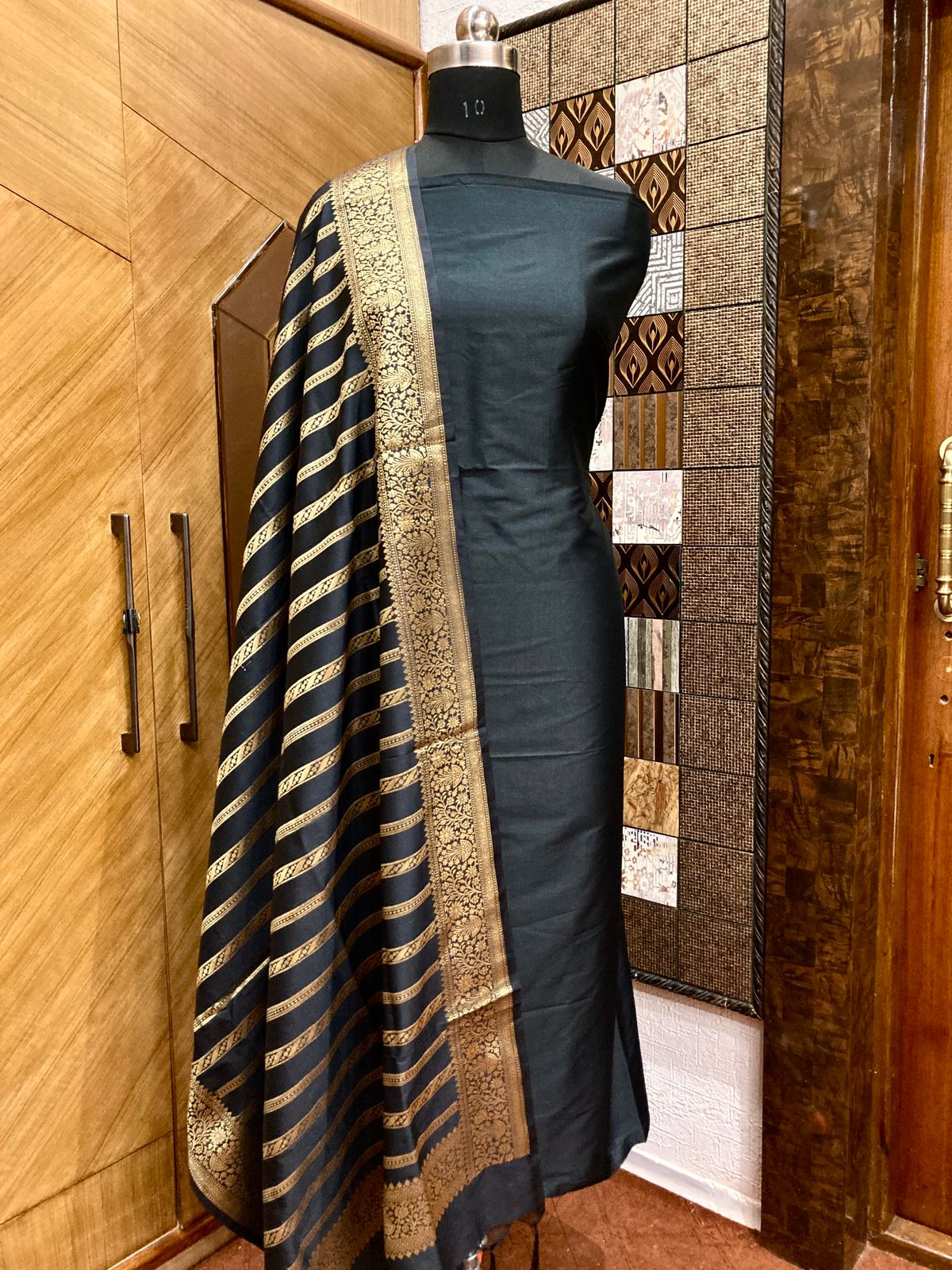 Black Banarasi silk suits