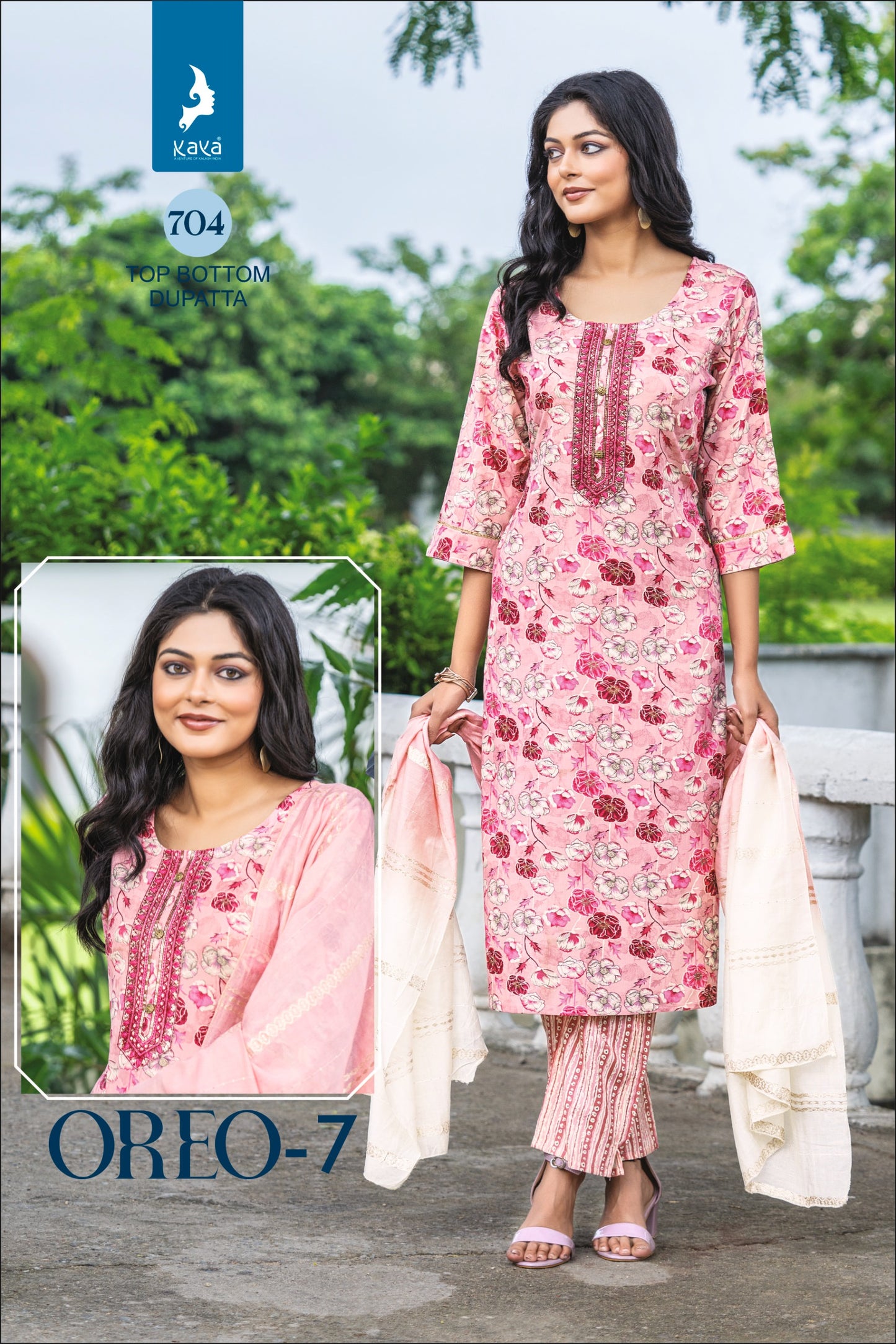 Pink Heavy Rayon 3pc suits