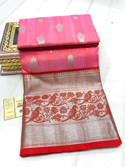 Pink Pure Venkatagiri silk sarees