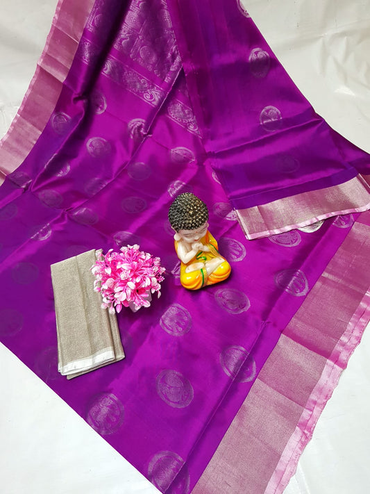 Purple handloom Uppada silk sarees