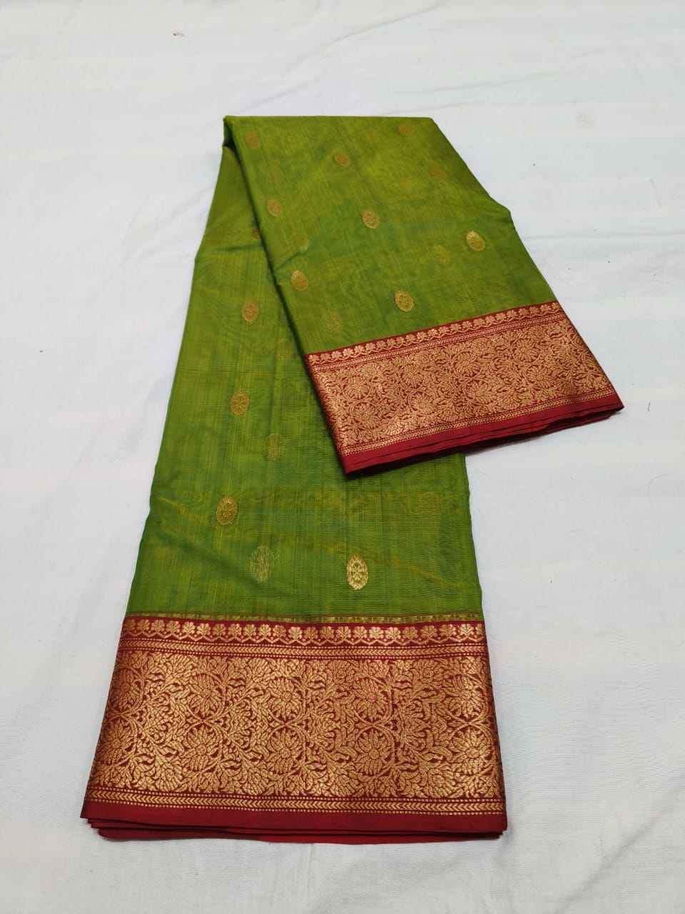 Green chanderi katan silk sarees