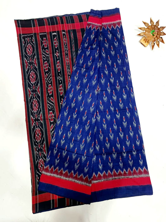 Navy blue ikkat mercerised Cotton sarees