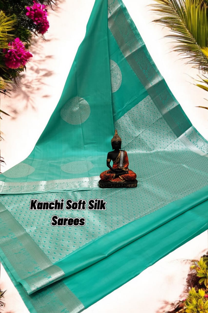 Sea green soft silk sarees