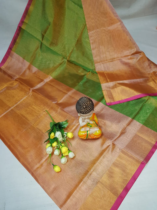 Pastle peach Uppada tissue sarees