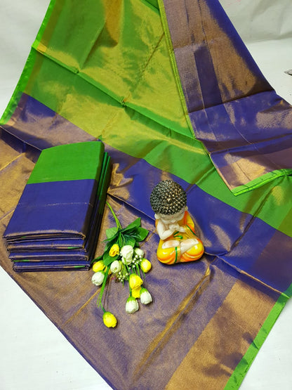 Purple and green Uppada tissue sarees