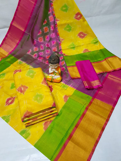 Yellow uppada pochampally sarees