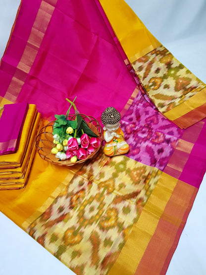 Uppada silk sarees with big pochampally border