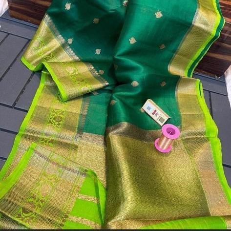 Green Banarasi kora organza sarees