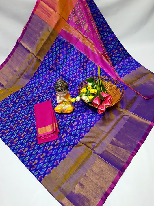 Deep blue uppada pochampally sarees