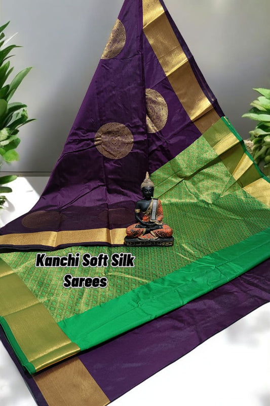 Dark purple soft silk sarees