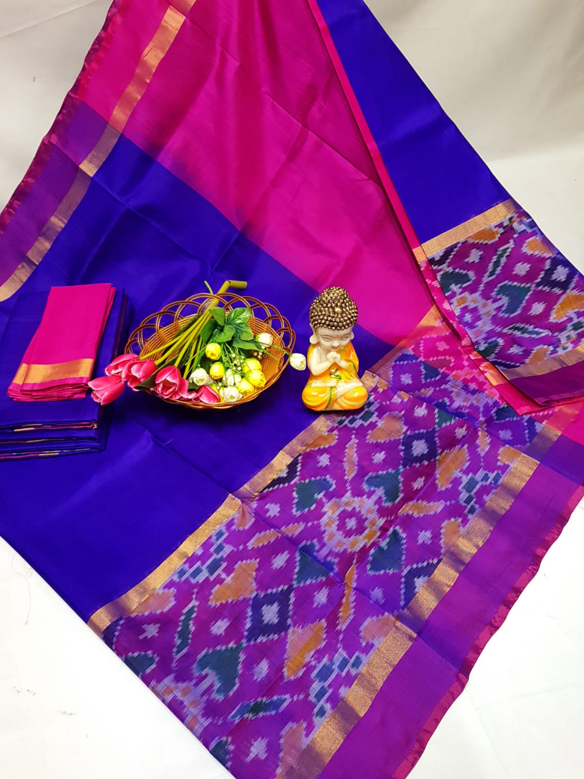 Uppada silk sarees with big pochampally border