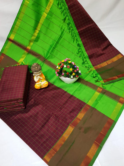 Uppada Tripura silk Mahanati Checks sarees