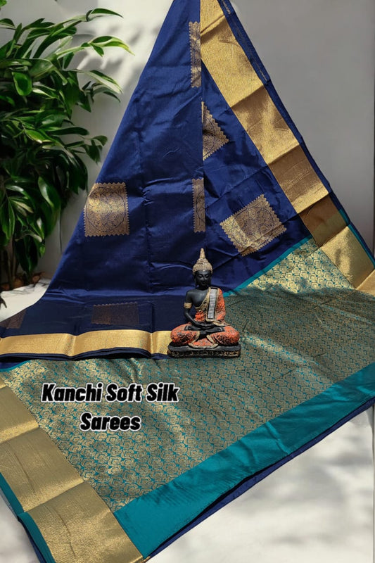 Navy blue soft silk sarees