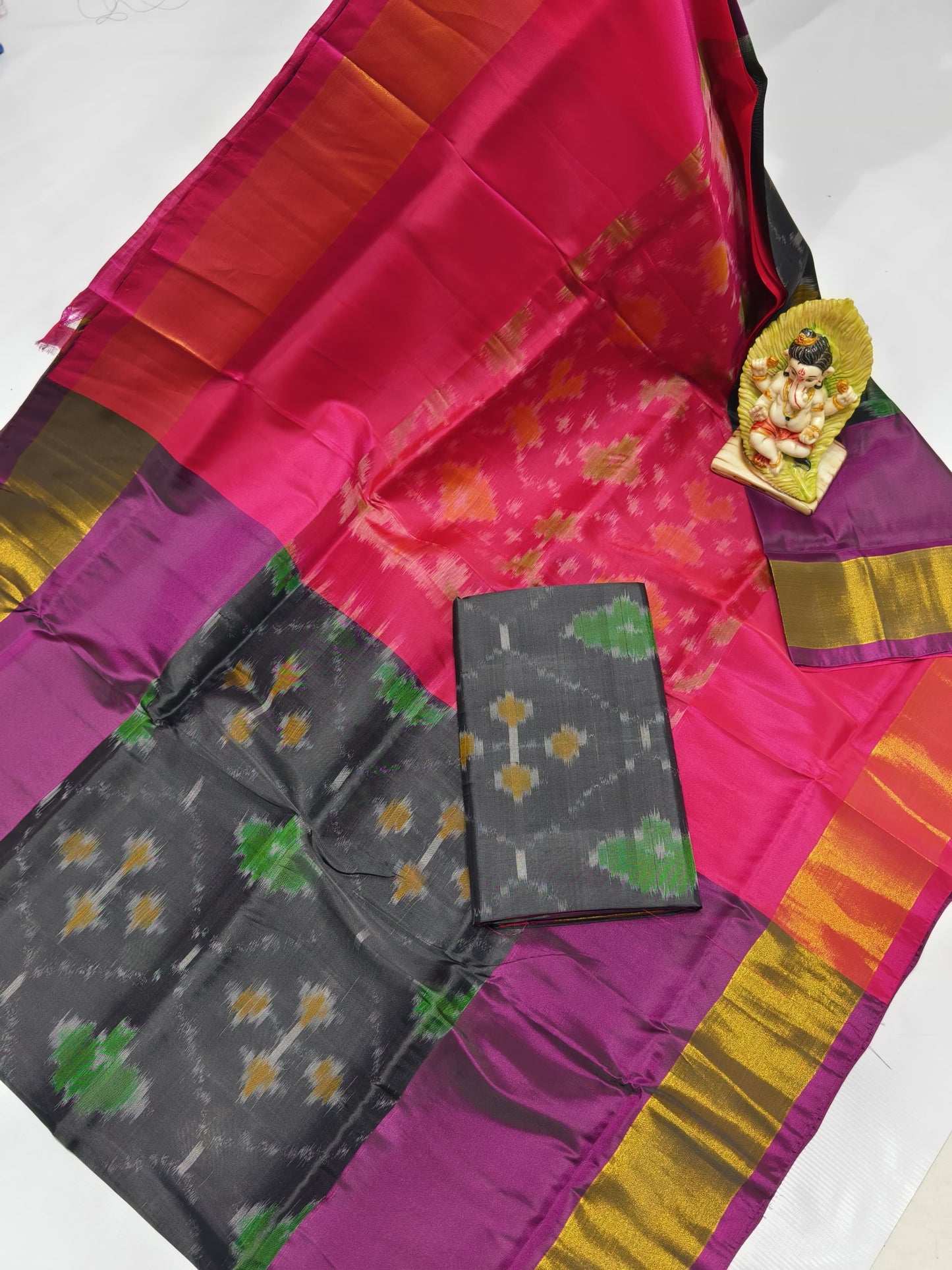 Dark gray Uppada soft silk sarees