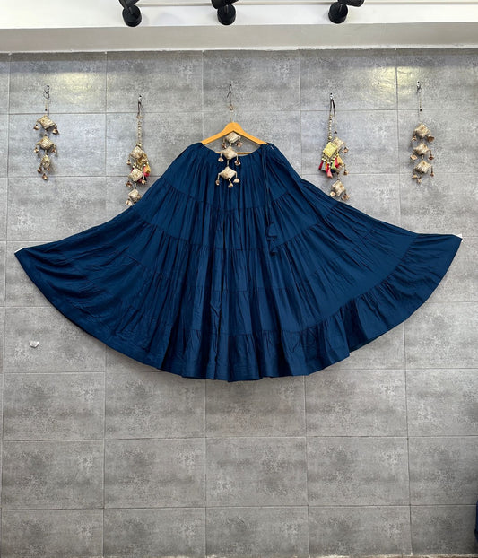 Peacock blue Rayon Chaniya