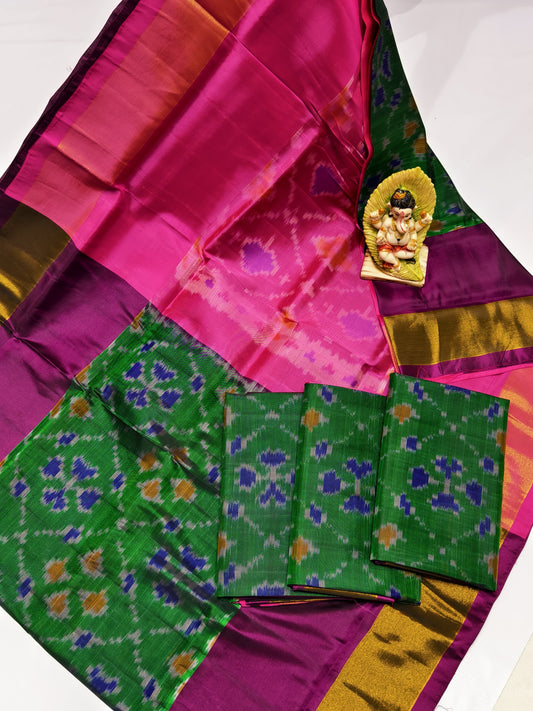 Dark green Uppada soft silk sarees