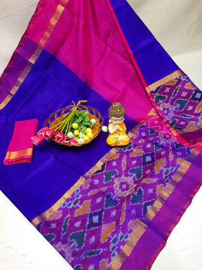 Uppada silk sarees with big pochampally border