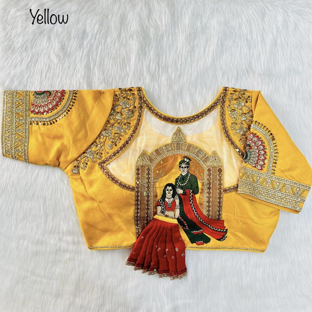 Heavy Embroidery Readymade wedding blouse