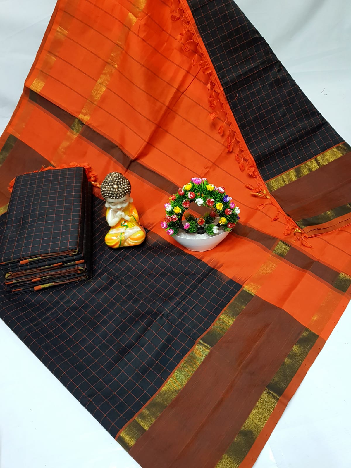 Uppada Tripura silk Mahanati Checks sarees