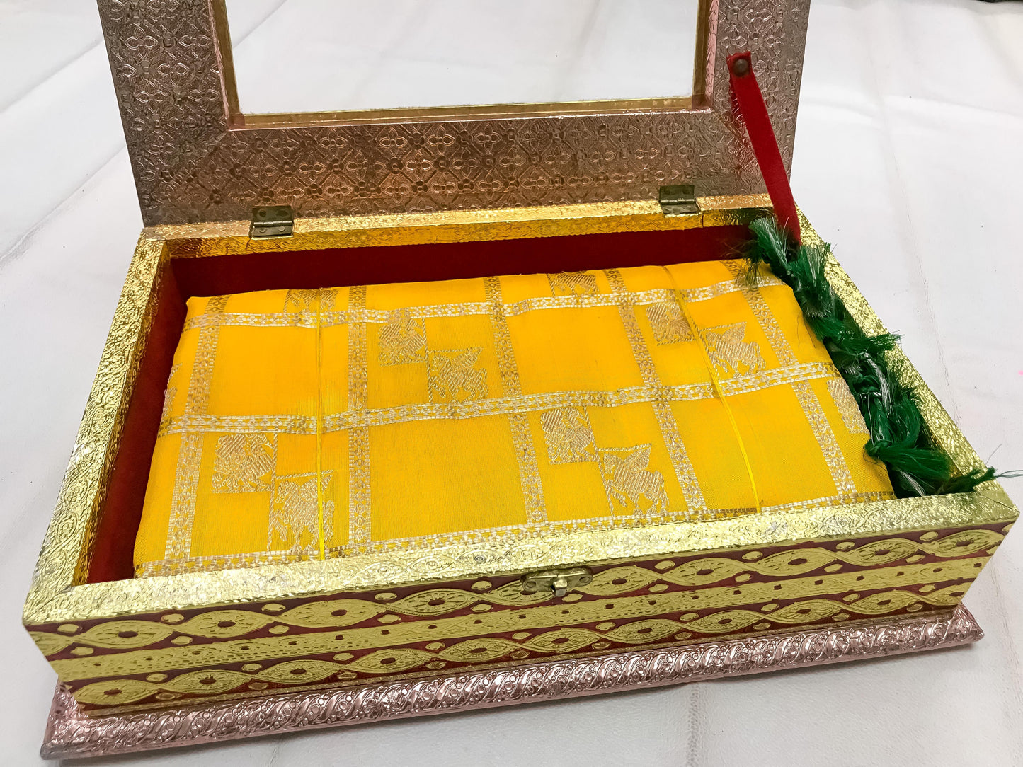 Yellow with dark green Pure Venkatagiri silk sarees