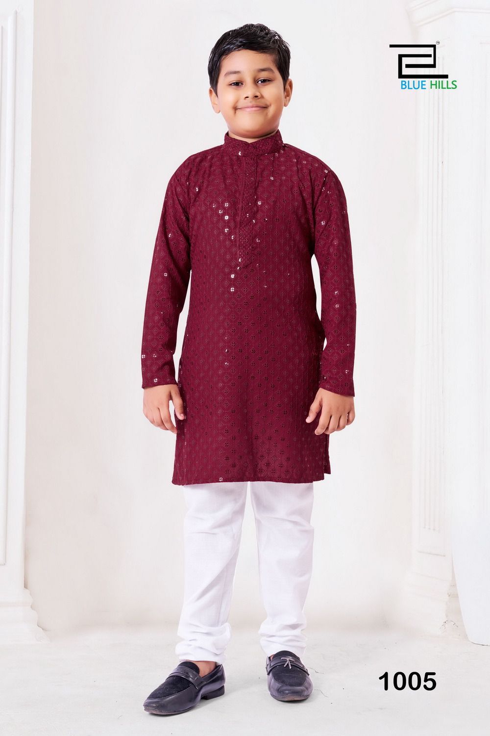 Maroon Rayon chikankari kurta set