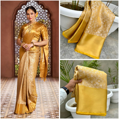 Gold Banarasi Tissue silk sarees