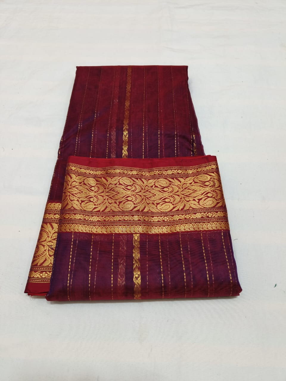 Burgundy chanderi katan silk sarees