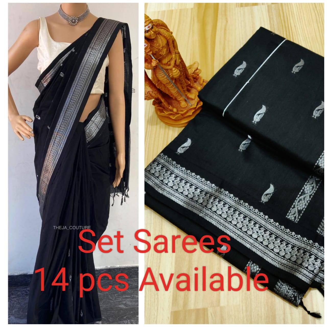 Black kalyani cotton sarees