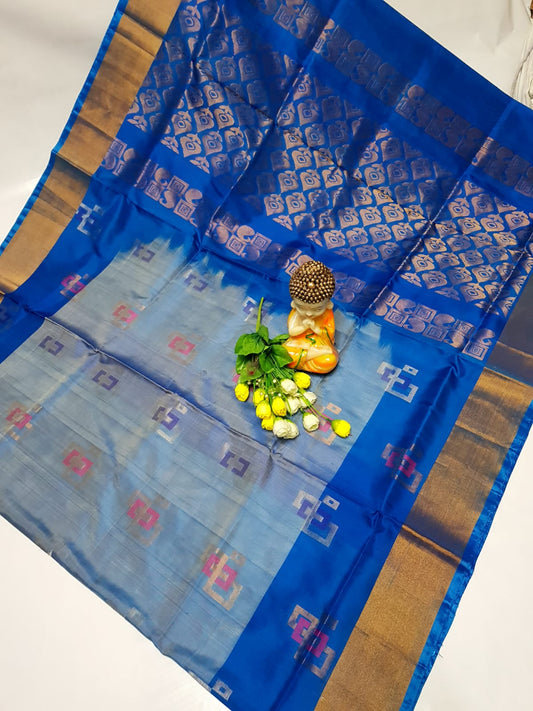 Pastel blue uppada pattu sarees