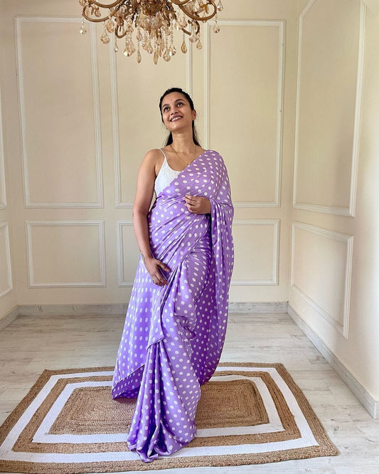 Purple satin sarees