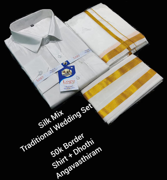 White Shirt and dhoti set 