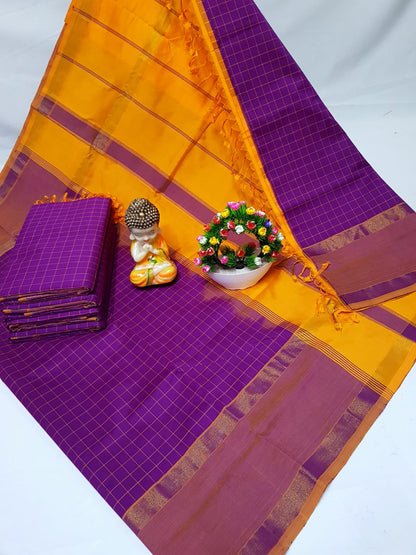 Uppada Tripura silk Mahanati Checks sarees