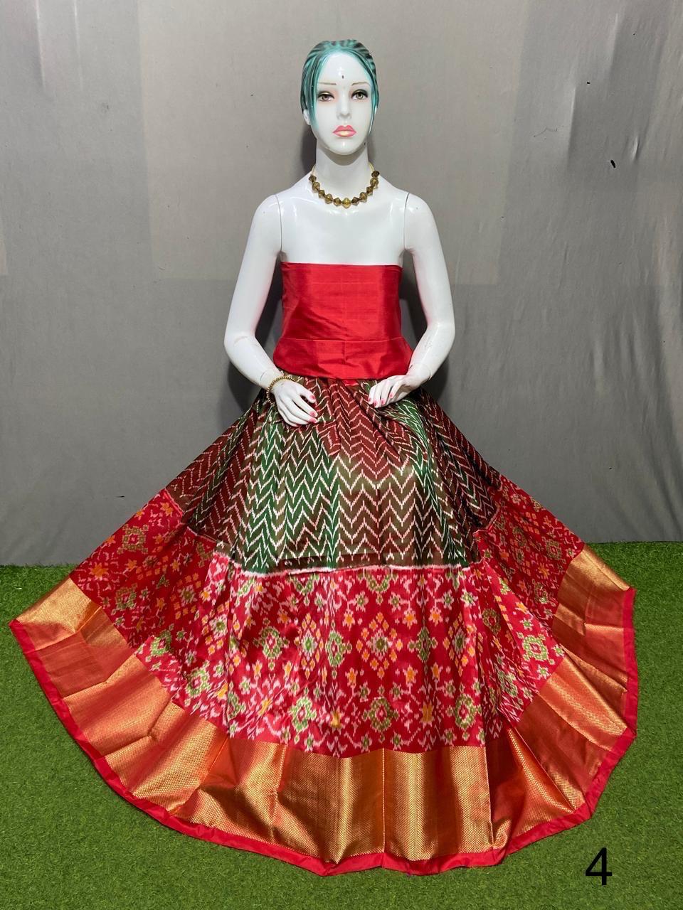 Pure pochampally ikkat silk lehenga