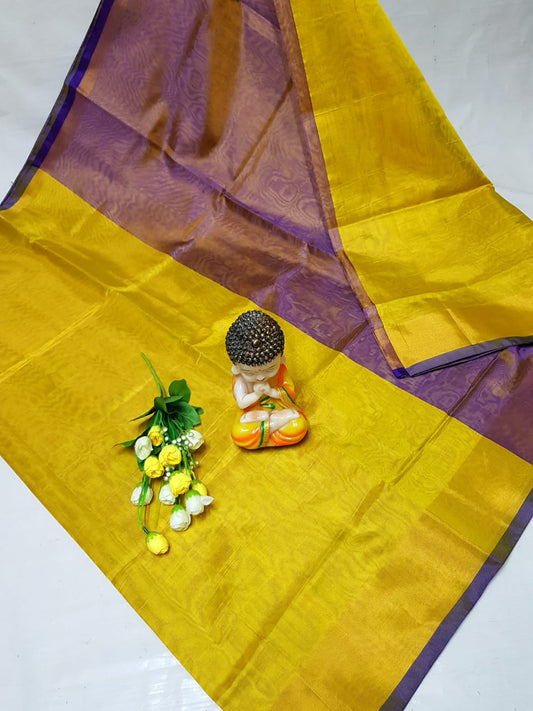 Yellow Uppada tissue sarees