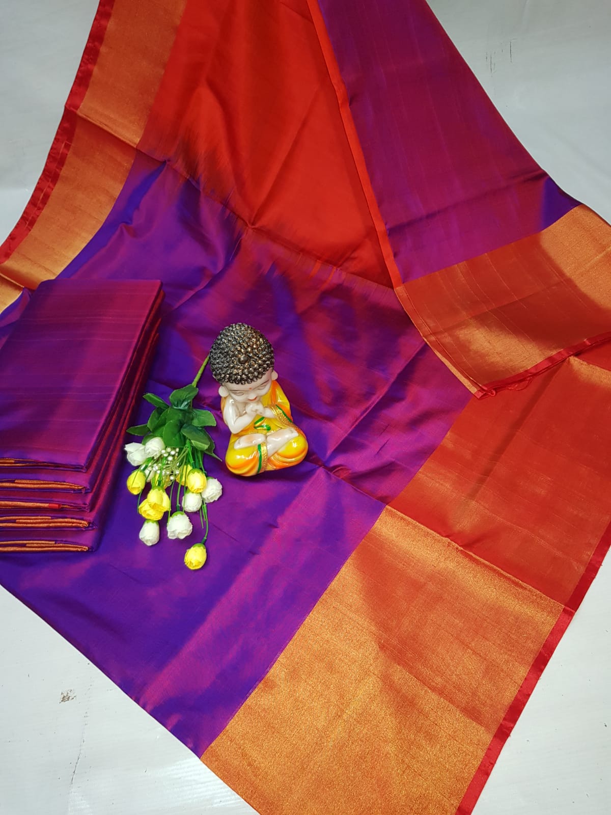 Dark purple Uppada big border sarees