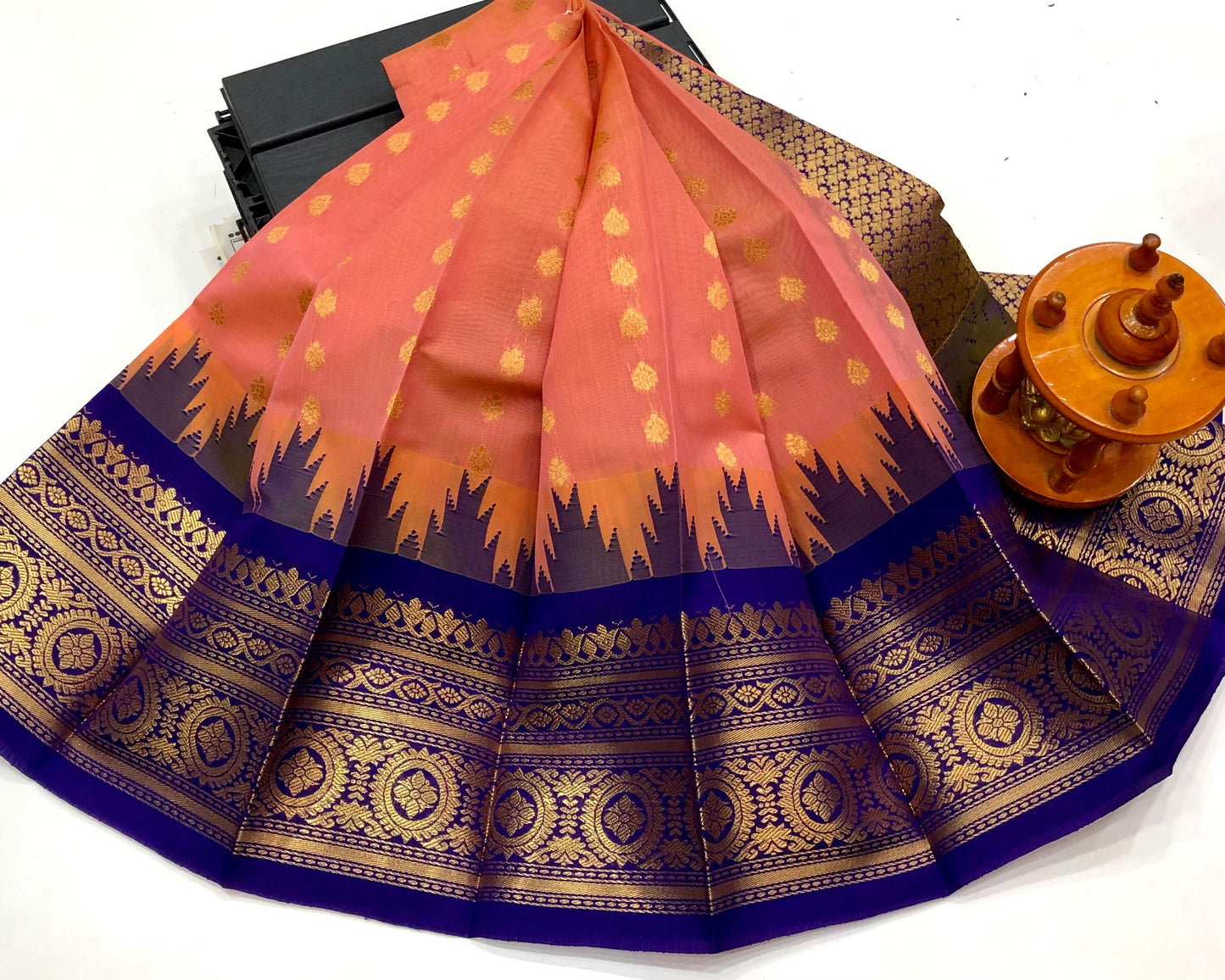 Peach Chanderi Kuppadam sarees