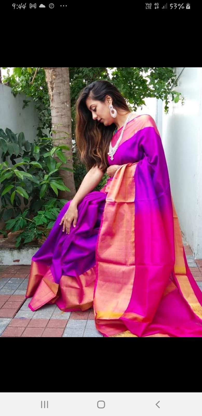 Purple and pink Uppada big border sarees