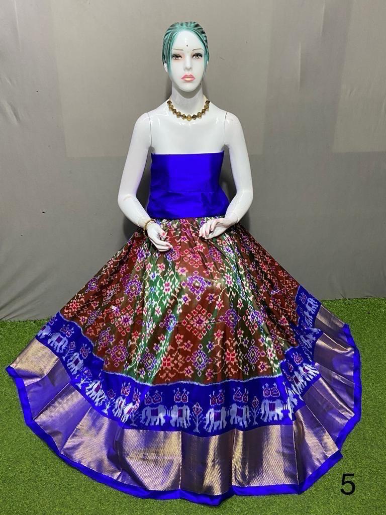 Pure pochampally ikkat silk lehenga