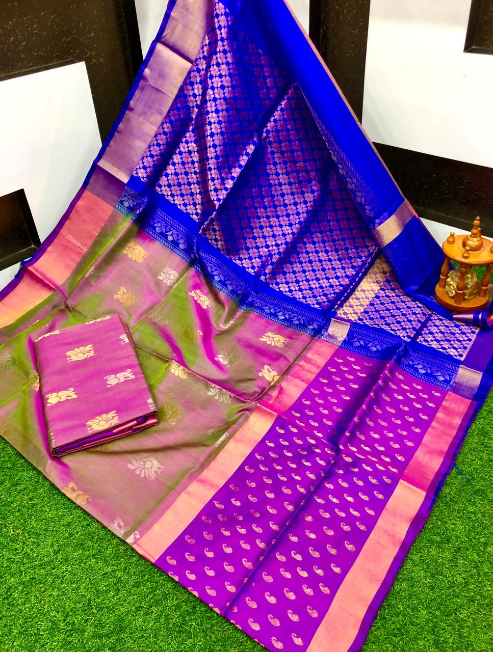 Uppada silk sarees with jamdani butta