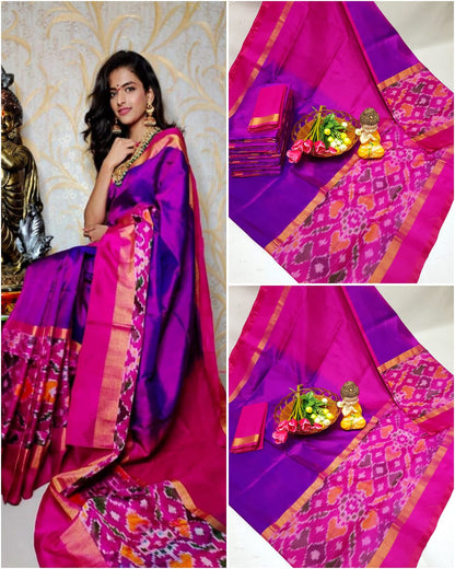 Uppada silk sarees with big pochampally border