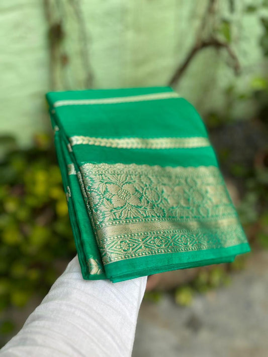 Green Banarasi kora organza silk sarees