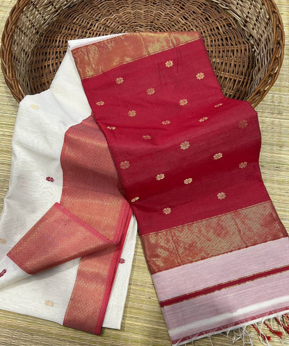 White Maheshwari sarees