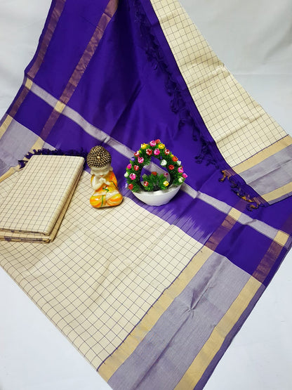 Uppada Tripura silk Mahanati Checks sarees