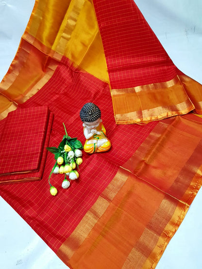 Red uppada mahanati checks sarees