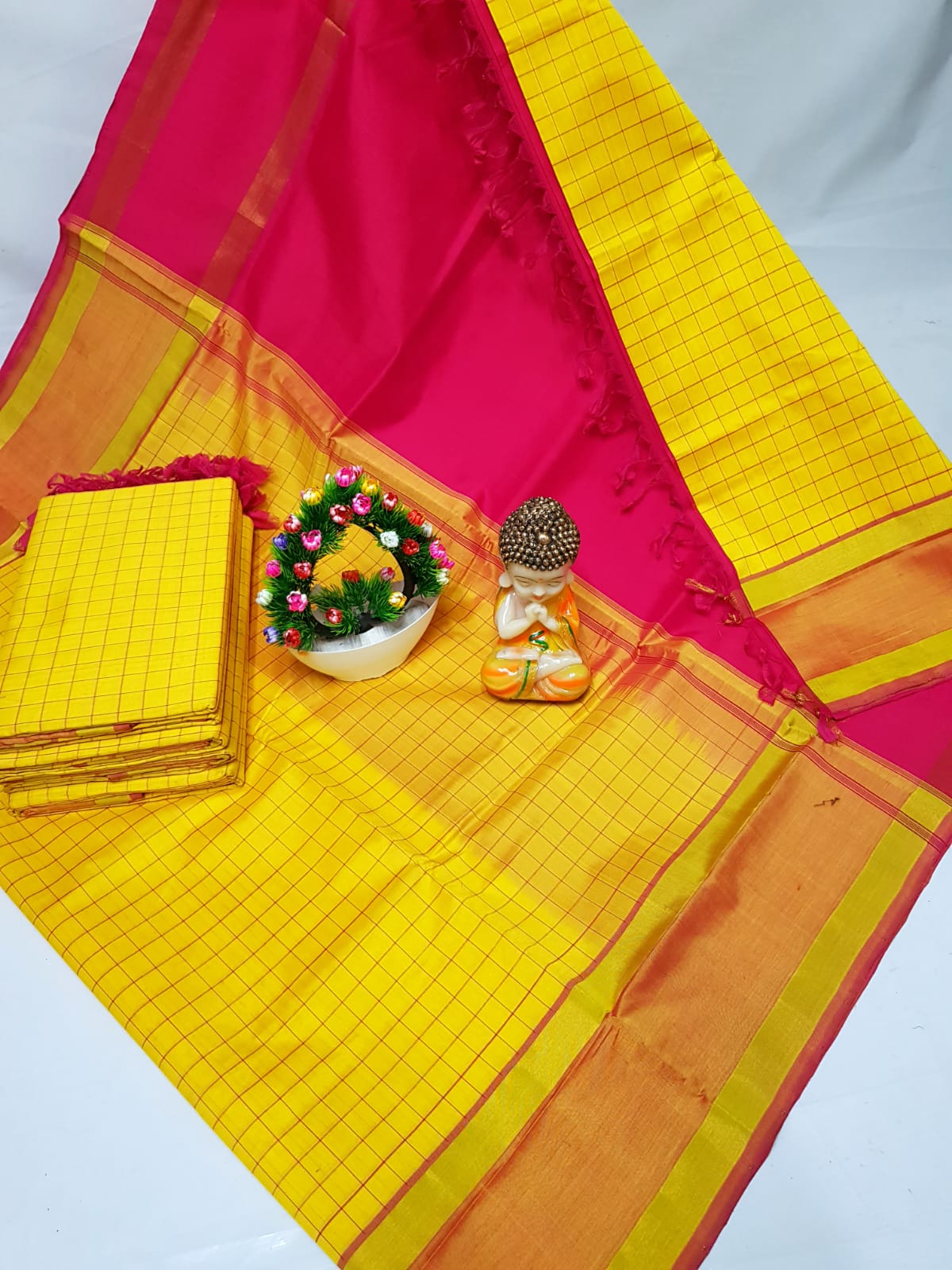 Uppada Tripura silk Mahanati Checks sarees