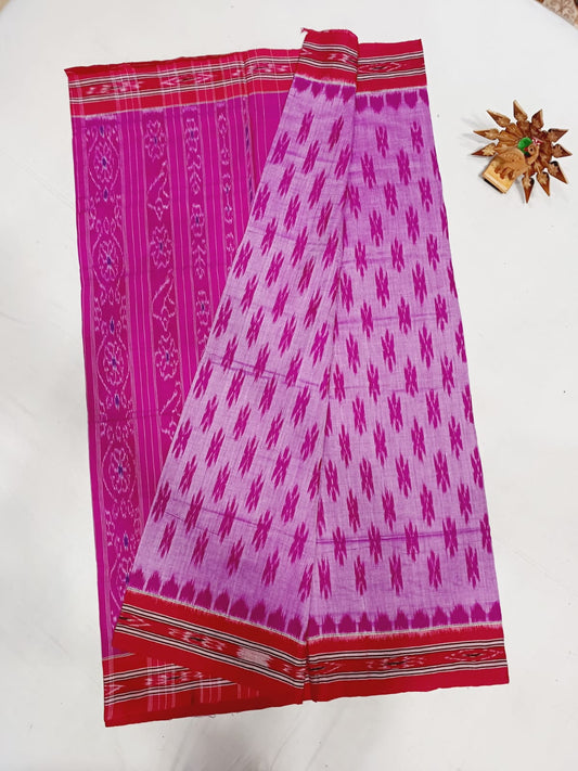 Pink ikkat mercerised Cotton sarees