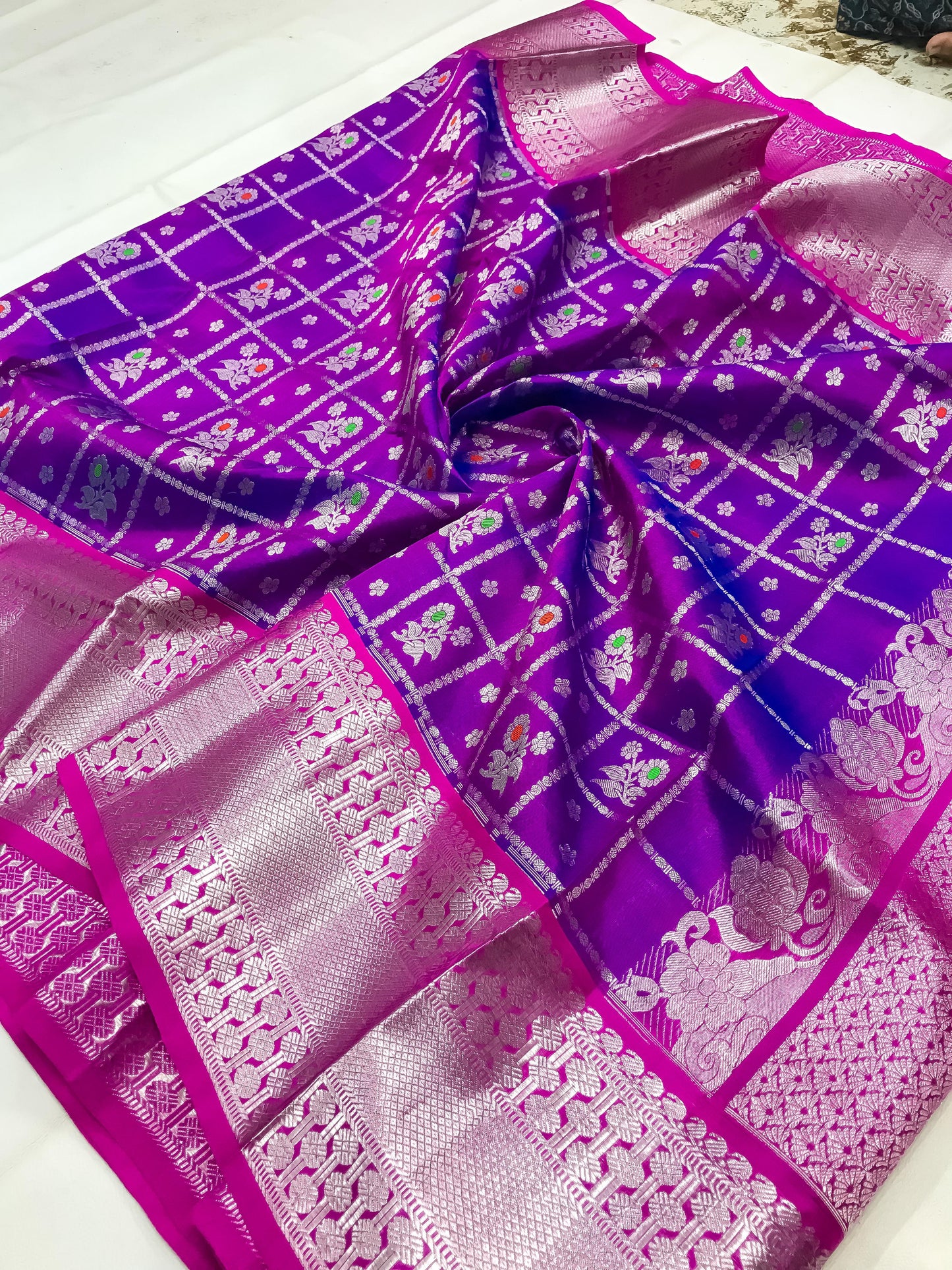 Dark purple Pure Venkatagiri silk sarees