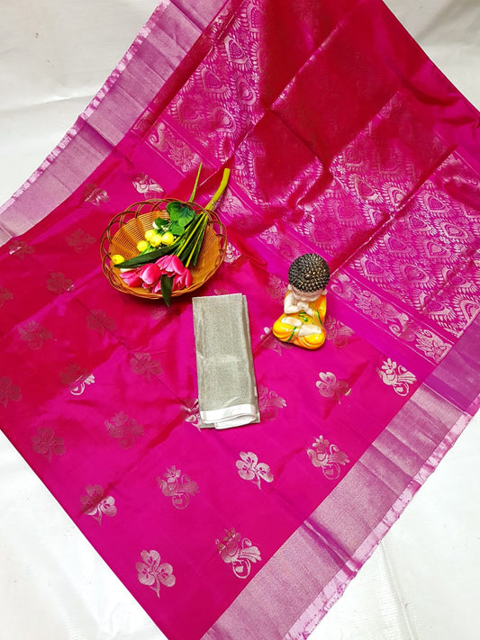 Dark pink Uppada silk sarees